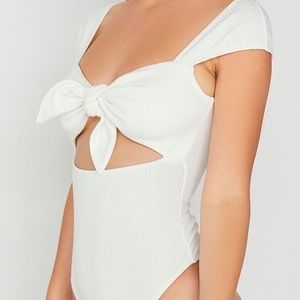 Urban outfitters bow tie cut out bodysuit